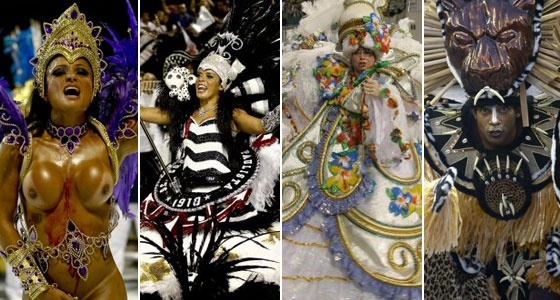 Na montagem, imagens dos desfiles da Imperador do Ipiranga, Gavies da Fiel, Prola Negra e Vai-Vai